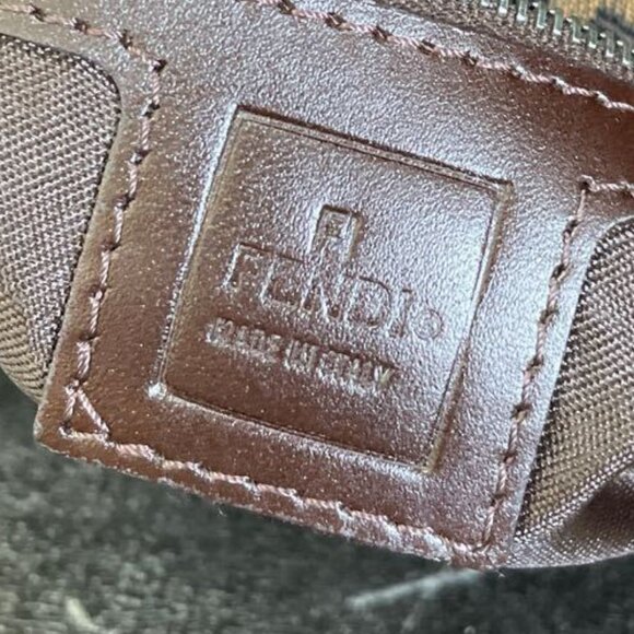 Authentic FENDI Mamma Zucca Bucket Baguette Tan Tobacco Flap Bag Purse Shoulder - Picture 12 of 16